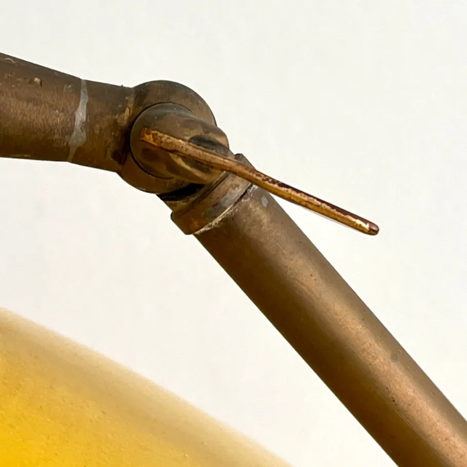 Best Pamono Italian Floor Lamp in Brass and Steel with Adjustable Shade, 1950s