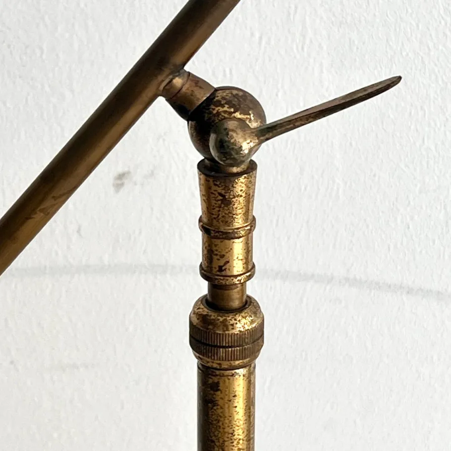 Best Pamono Italian Floor Lamp in Brass and Steel with Adjustable Shade, 1950s