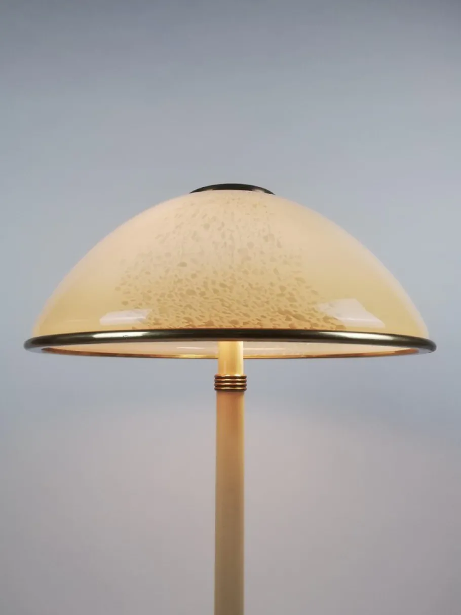 Sale Pamono Italian Floor Lamp in Brass and Artistic Murano Glass attributed to F. Fabbian, 1970s
