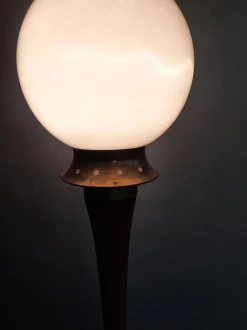 New Pamono Italian Floor Lamp in Red Metal and Brass, 1950s