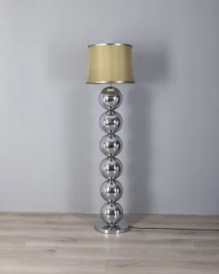 Best Pamono Italian Floor Lamp with Chrome Metal Spheres, 1970s