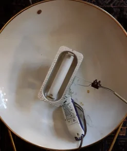 New Pamono Italian Gold-Colored Ceiling Lamp with Uplighter, 1980s