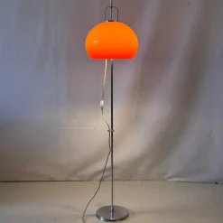 Pamono Italian Lucerna Floor Lamp in Orange by Harvey Guzzini for Guzzini, 1960s