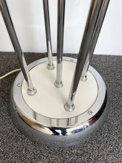 Discount Pamono Italian Mid-Century Modern Reed Floor Lamp Murano Glass Metal attributed to Mazzega, 1970s