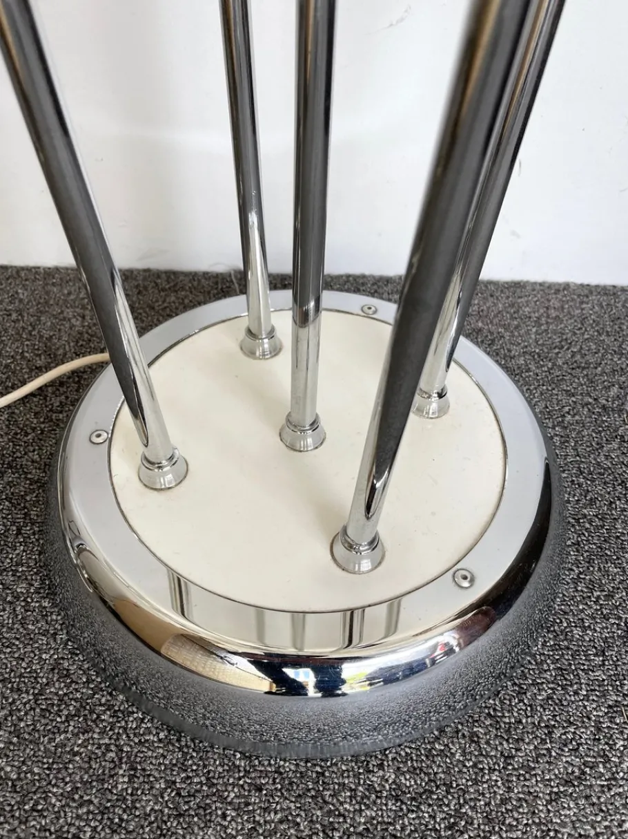 Discount Pamono Italian Mid-Century Modern Reed Floor Lamp Murano Glass Metal attributed to Mazzega, 1970s