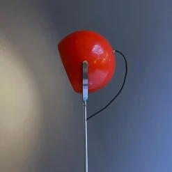 Hot Pamono Italian Modern Adjustable Floor Lamp in Red and Chromed Metal with Marble Base by Goffredo Reggiani, 1970