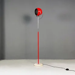 Hot Pamono Italian Modern Adjustable Floor Lamp in Red and Chromed Metal with Marble Base by Goffredo Reggiani, 1970