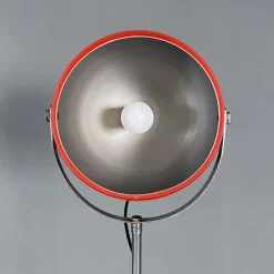 Hot Pamono Italian Modern Adjustable Floor Lamp in Red and Chromed Metal with Marble Base by Goffredo Reggiani, 1970