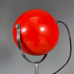Hot Pamono Italian Modern Adjustable Floor Lamp in Red and Chromed Metal with Marble Base by Goffredo Reggiani, 1970
