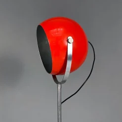 Hot Pamono Italian Modern Adjustable Floor Lamp in Red and Chromed Metal with Marble Base by Goffredo Reggiani, 1970