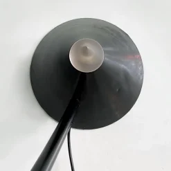 Pamono Italian Modern Black Metal and Plastic Yang Floor Lamp attributed to Bieffeplast, 1980s