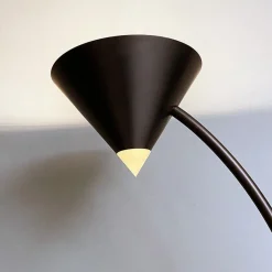Pamono Italian Modern Black Metal and Plastic Yang Floor Lamp attributed to Bieffeplast, 1980s