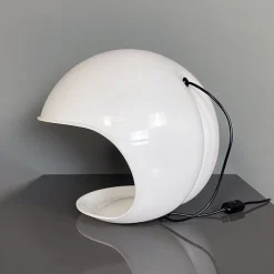 Best Pamono Italian Modern Foglia Shell Lamp in White Plastic by Elio Martinelli, 1970s