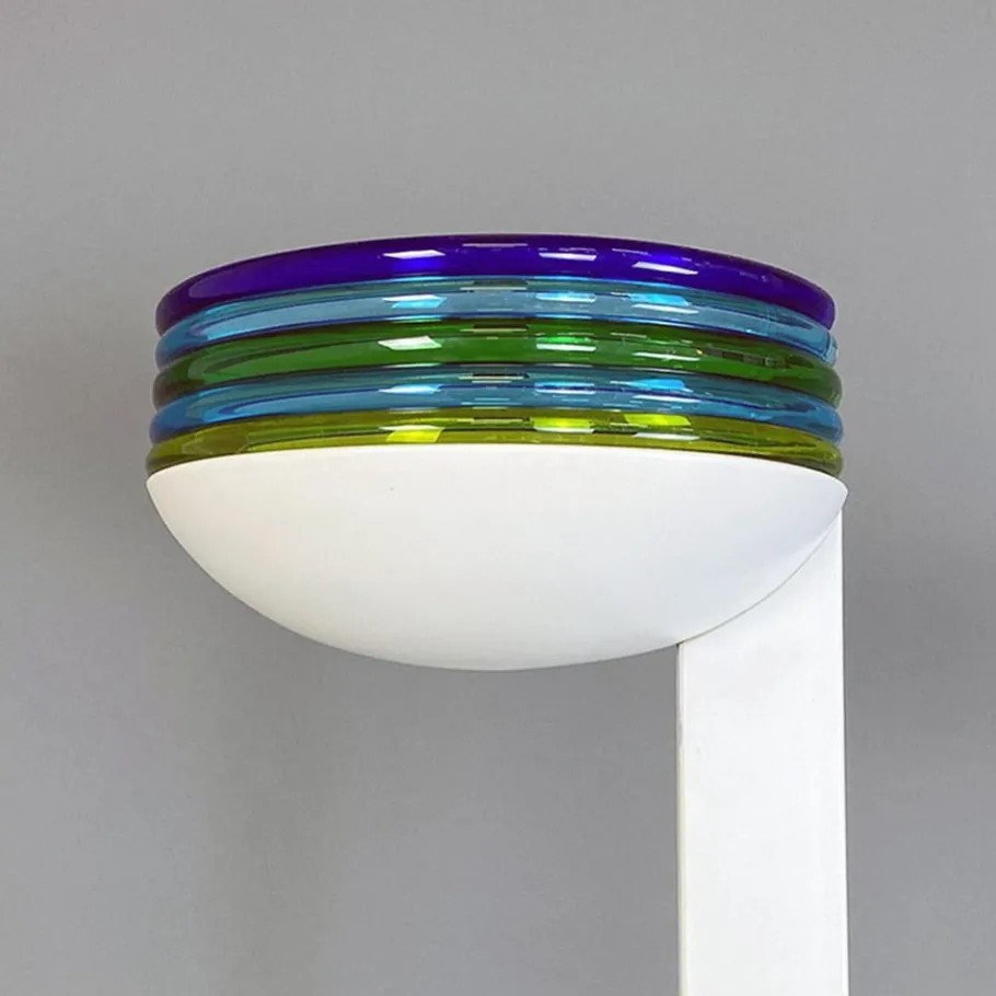 Discount Pamono Italian Modern Metal and Murano Glass L670 Floor Lamp by R. Pamio for Leucos, 1980s