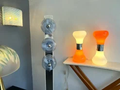 Best Pamono Italian Murano Glass and Metal Chrome Birillo Lamps by Carlo Nason for Mazzega, 1970s, Set of 2