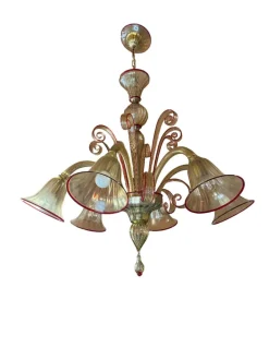 Best Pamono Italian Murano Glass Chandelier