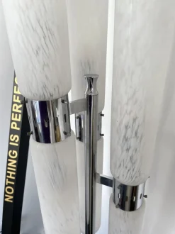 Best Pamono Italian Murano Glass, Metal & Chrome Floor Lamp from Mazzega, 1970s