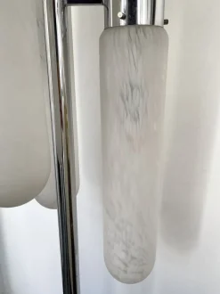 Best Pamono Italian Murano Glass, Metal & Chrome Floor Lamp from Mazzega, 1970s