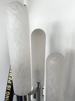 Best Pamono Italian Murano Glass, Metal & Chrome Floor Lamp from Mazzega, 1970s