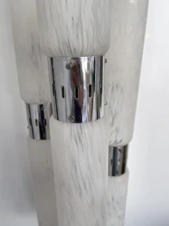 Best Pamono Italian Murano Glass, Metal & Chrome Floor Lamp from Mazzega, 1970s