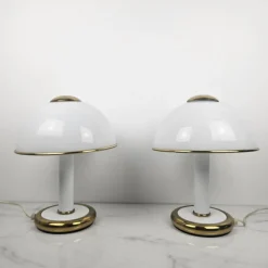 Clearance Pamono Italian Murano Glass Table Lights from F. Fabbian, 1970s, Set of 2