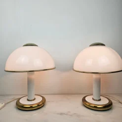 Clearance Pamono Italian Murano Glass Table Lights from F. Fabbian, 1970s, Set of 2