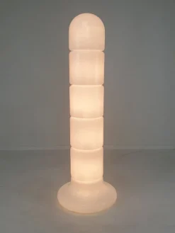 Discount Pamono Italian Opaline Glass Zea Floor Lamp by Salocchi for Lumenform, 1970s