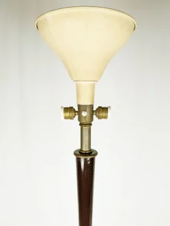 Best Pamono Italian Purple Wood and Brass Floor Lamp from Arredoluce, 1940s