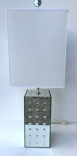 Best Pamono Italian Silver Optical Murano Glass Lamps by Roberto Giulio Rida, 2010s, Set of 2