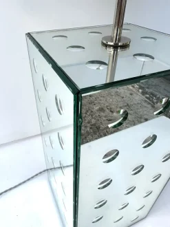 Best Pamono Italian Silver Optical Murano Glass Lamps by Roberto Giulio Rida, 2010s, Set of 2