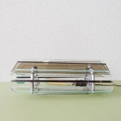 Best Pamono Italian Smoked & Clear Glass Sconces in Style of Veca, 1970s, Set of 2