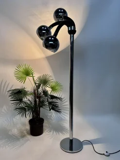 Online Pamono Italian Space Age Chromed 3-Light Floor Lamp with Adjustable Arms, 1960s