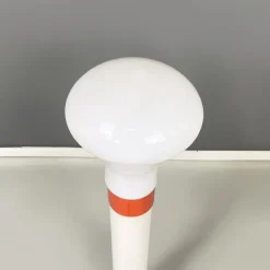 Clearance Pamono Italian Space Age Floor Lamp in Orange and White Metal with Opaline Glass, 1970s