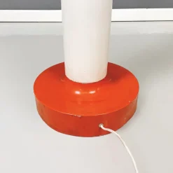 Clearance Pamono Italian Space Age Floor Lamp in Orange and White Metal with Opaline Glass, 1970s