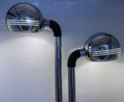 Clearance Pamono Italian Space Age Floor Lamp with Two Chrome Balls, 1970s