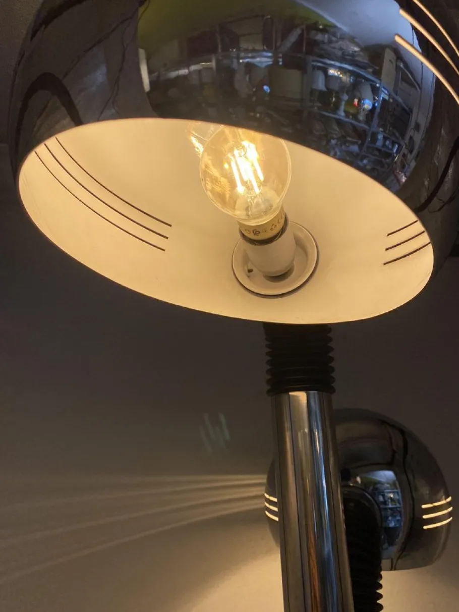 Clearance Pamono Italian Space Age Floor Lamp with Two Chrome Balls, 1970s