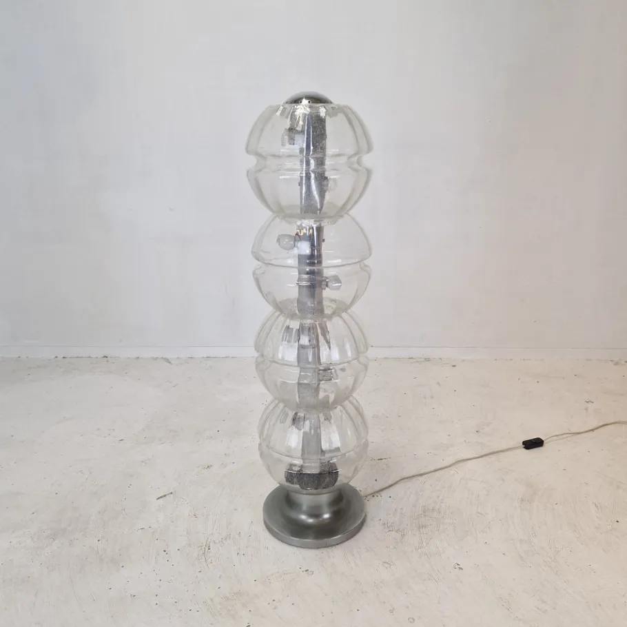 Best Pamono Italian Space Age Glass Floor Lamp, 1980s