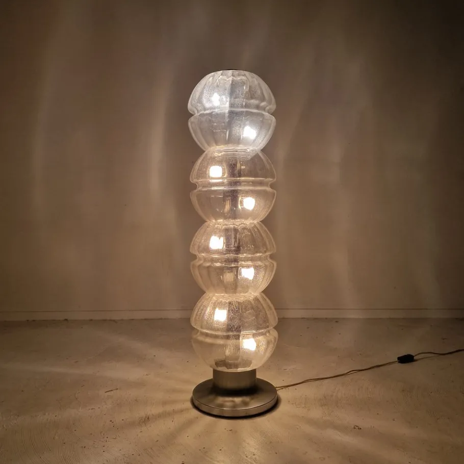 Best Pamono Italian Space Age Glass Floor Lamp, 1980s