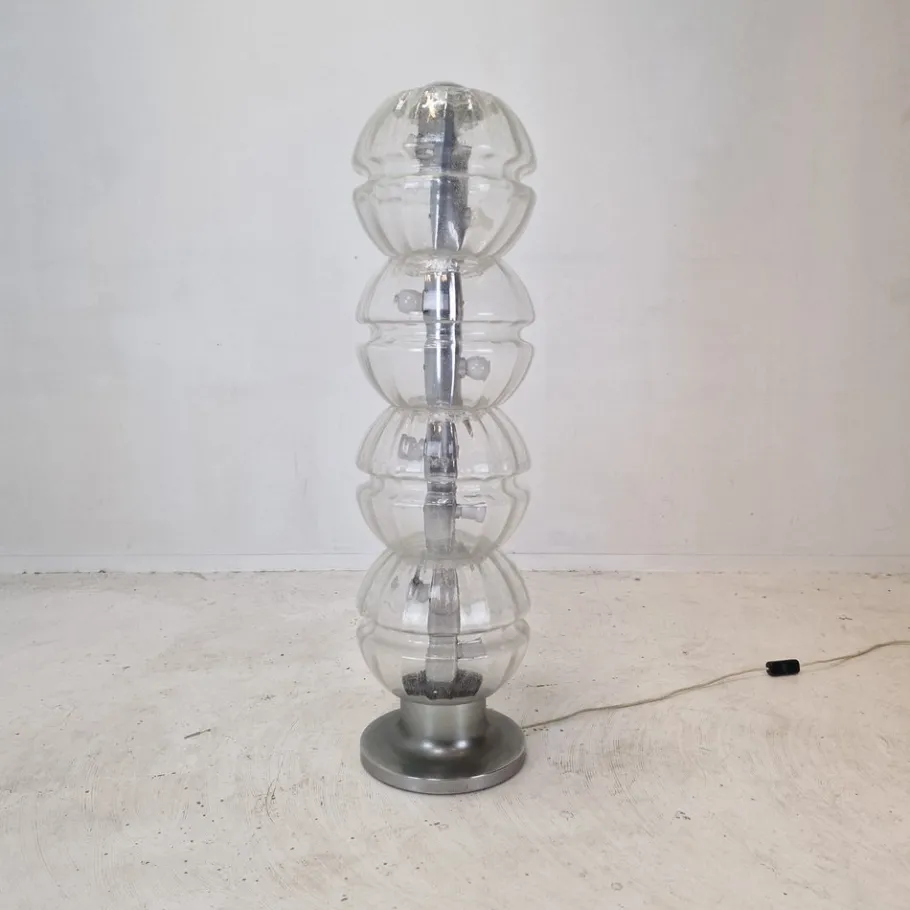 Best Pamono Italian Space Age Glass Floor Lamp, 1980s