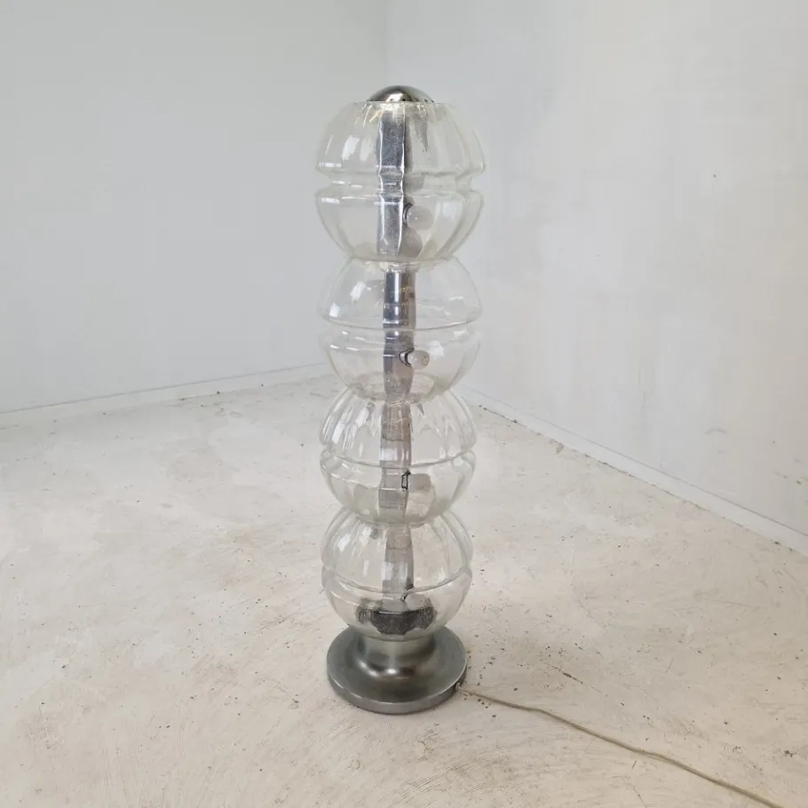 Best Pamono Italian Space Age Glass Floor Lamp, 1980s