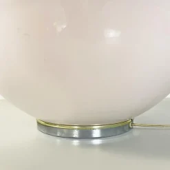Clearance Pamono Italian Space Age Metal, Orange Plastic and White Opaline Glass Table Lamp, 1970s
