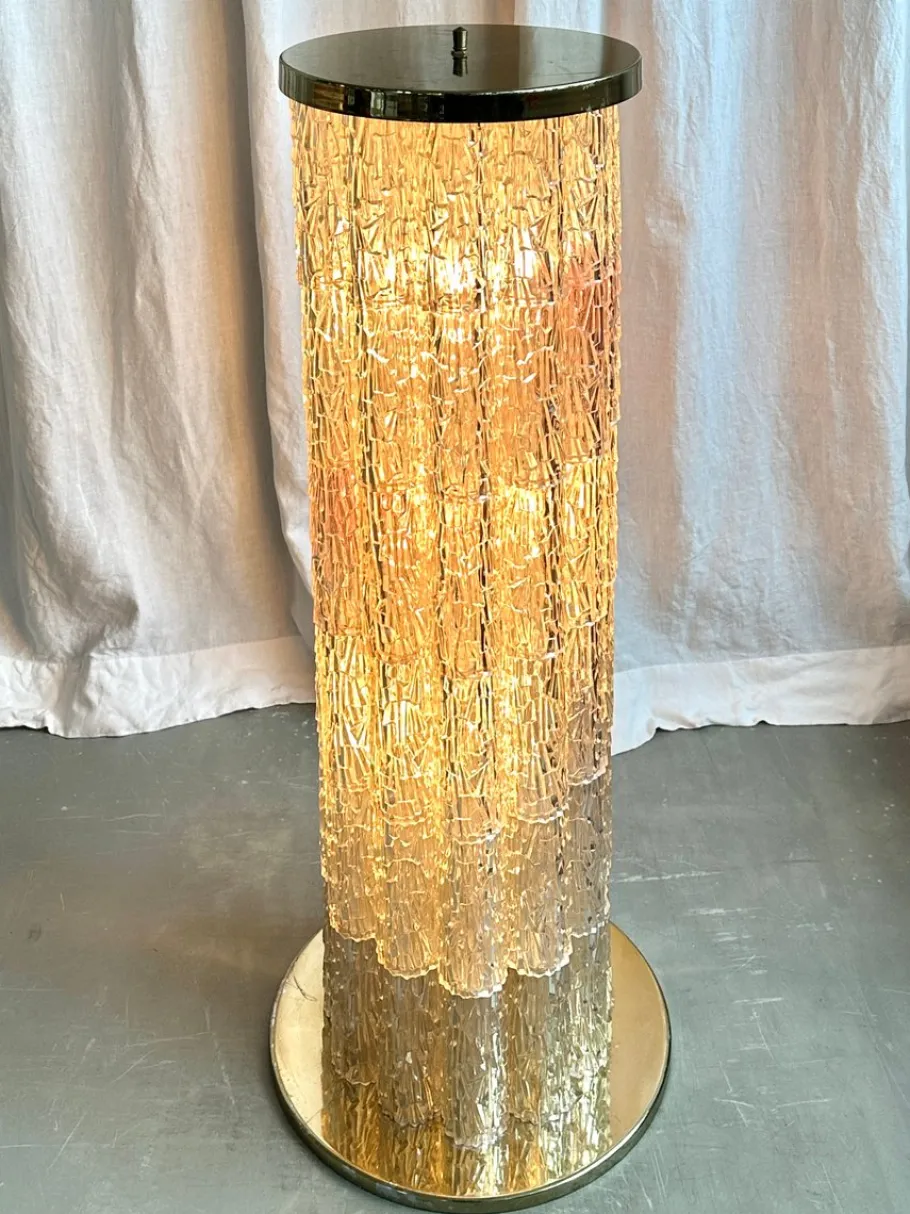 Discount Pamono Italian Space Age Tronchi Brass Plated and Acrylic Floor Lamp by J.T. Kalmar, 1960s