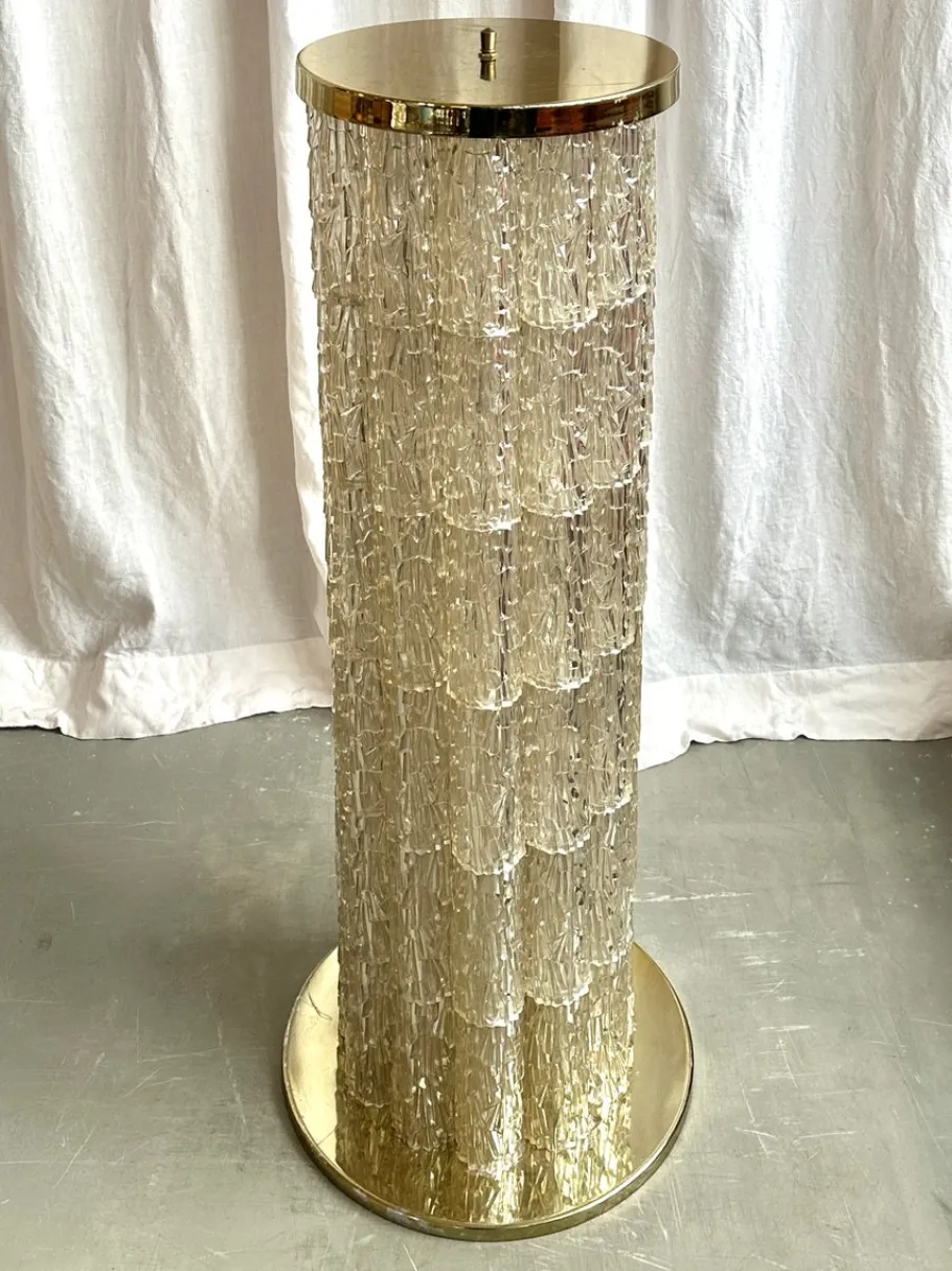 Discount Pamono Italian Space Age Tronchi Brass Plated and Acrylic Floor Lamp by J.T. Kalmar, 1960s