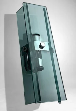 Best Pamono Italian Space Age Wall Sconces in Chrome Metal and Tempered Crystal, 1970s, Set of 2