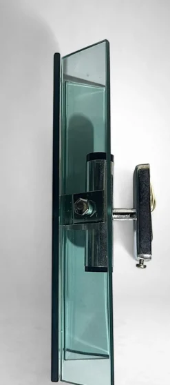 Best Pamono Italian Space Age Wall Sconces in Chrome Metal and Tempered Crystal, 1970s, Set of 2