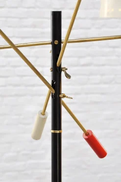 New Pamono Italian Tricolor Counterweight Diabolo Floor Lamp, 1950