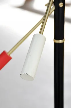 New Pamono Italian Tricolor Counterweight Diabolo Floor Lamp, 1950