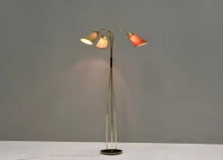 New Pamono Italian Triennale Floor Lamp in Brass from Arredoluce, 1950