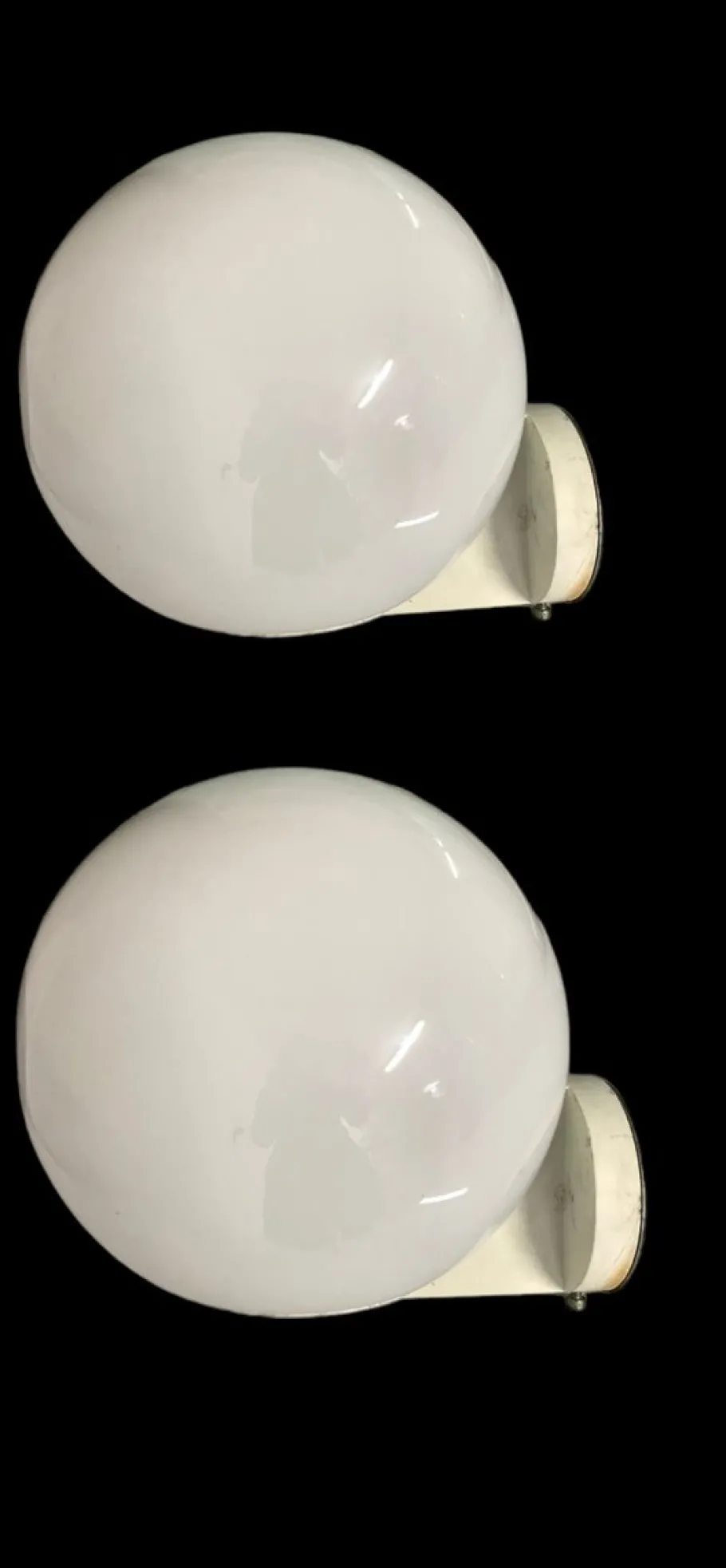 Best Pamono Italian White Opaline Glass Wall Lights from Bega, 1960s, Set of 2