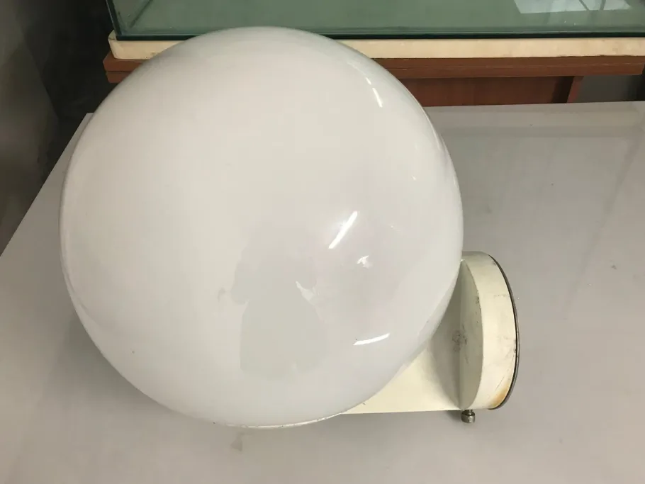 Best Pamono Italian White Opaline Glass Wall Lights from Bega, 1960s, Set of 2